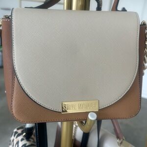Steve Madden Tan and Cream Crossbody Bag